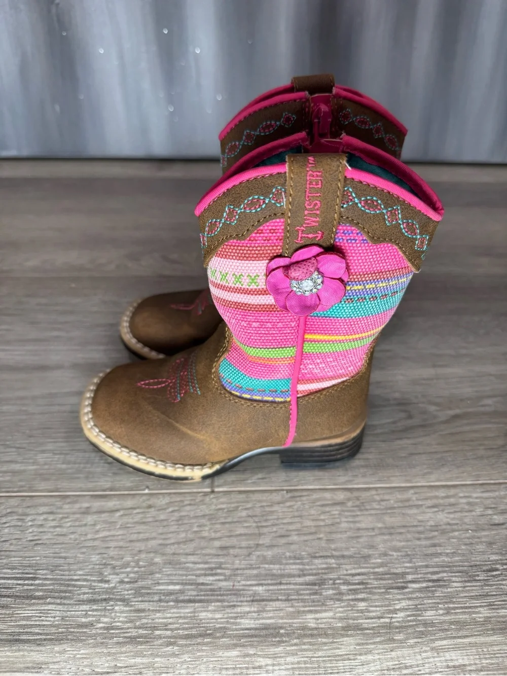 Twister Camilla Toddler Western Rainbow Square Toe
